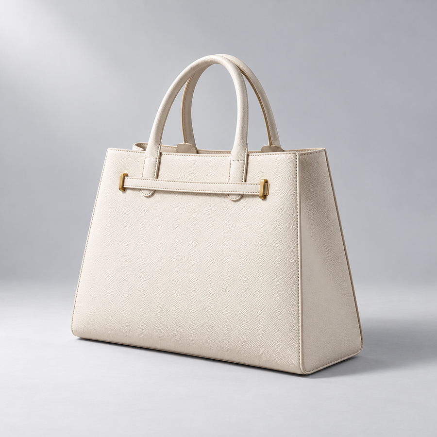 Arden Structured Tote in Ivory — alternate view