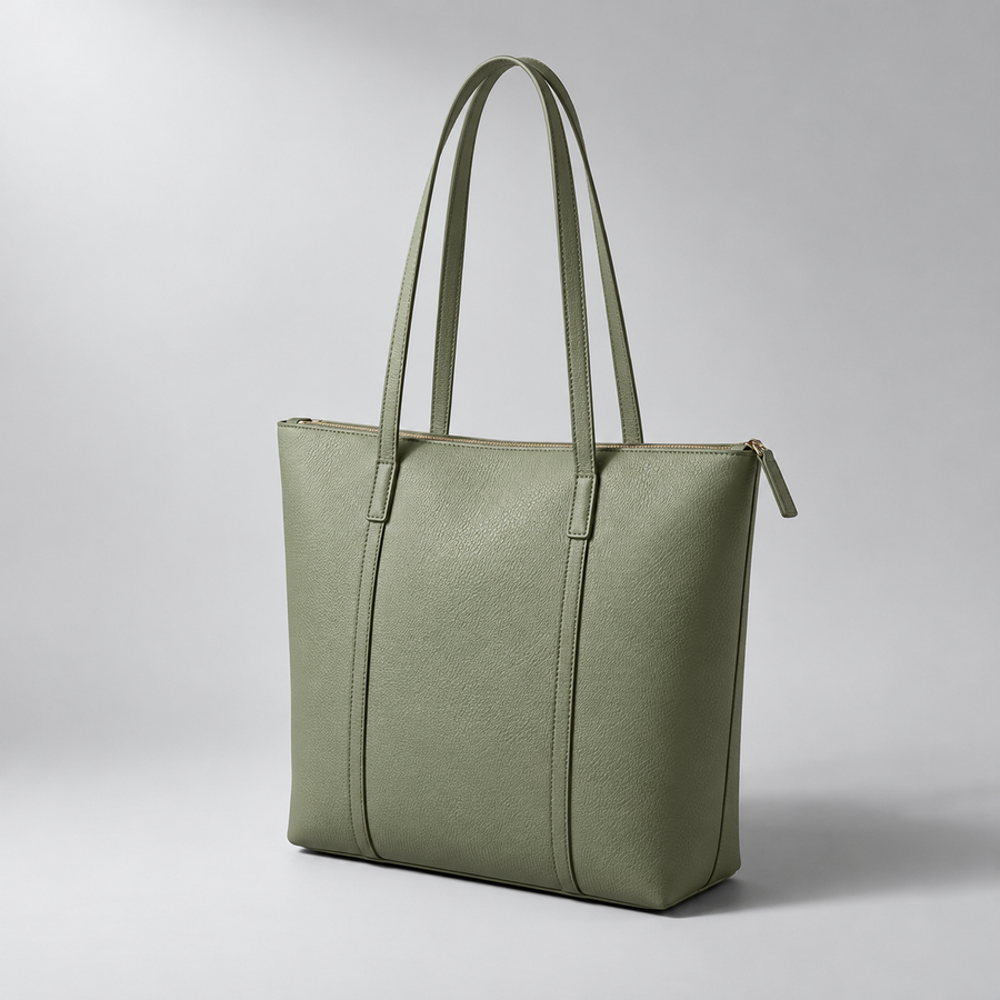 Cove Zip Tote in Sage — hero view