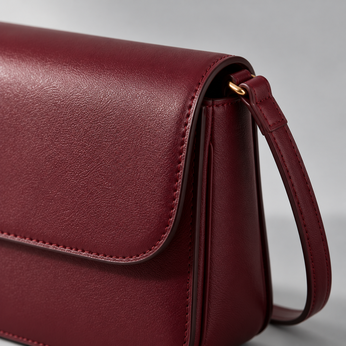 Iris Mini Crossbody in Burgundy — detail view