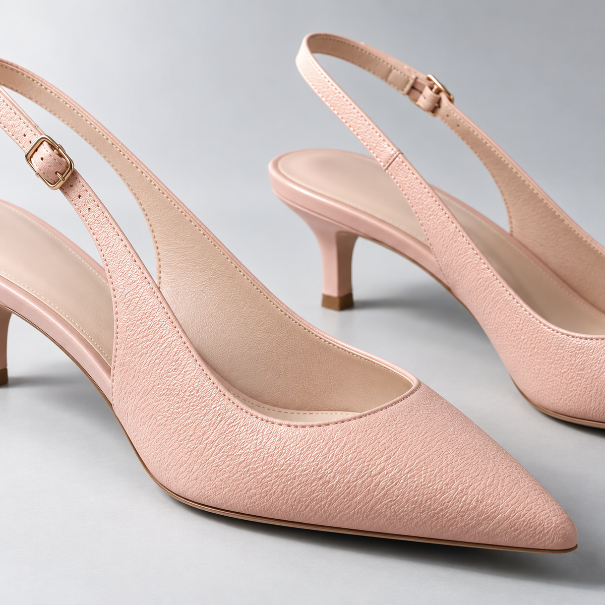 Lyra Slingback Heel in Blush — detail view