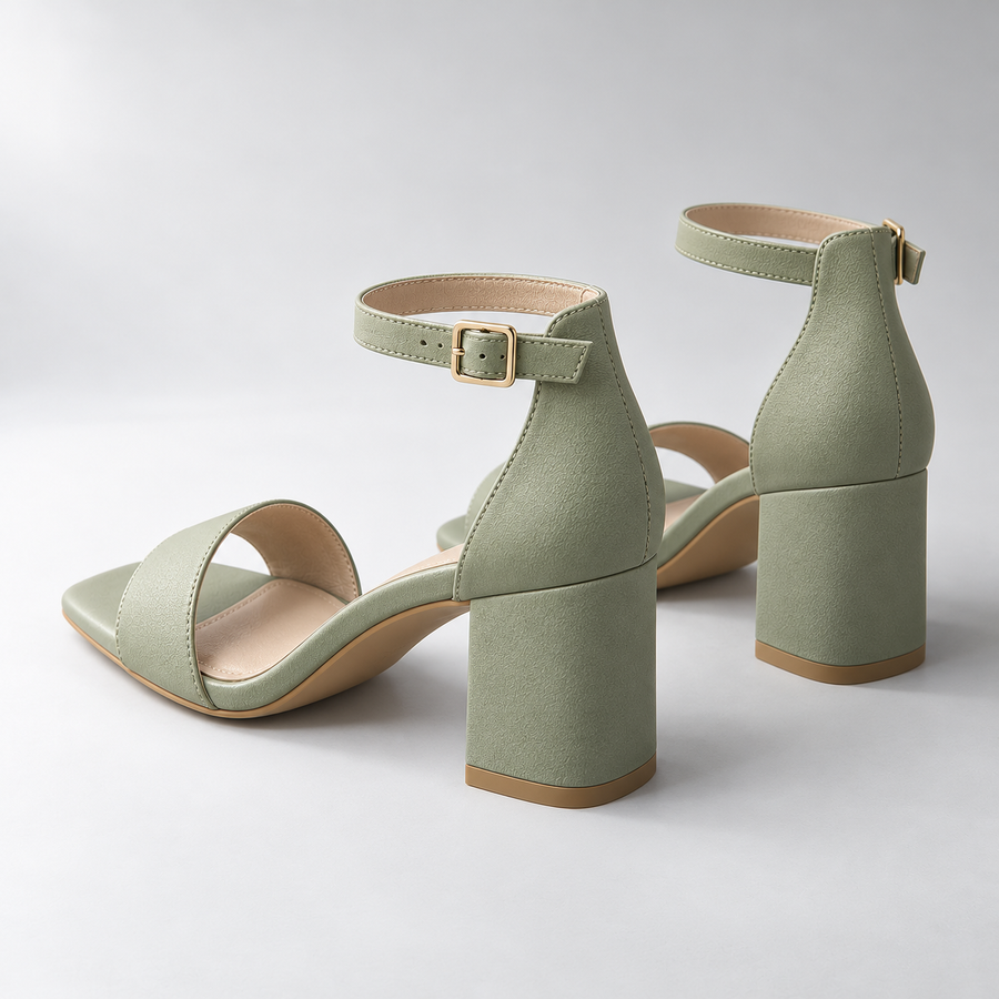 Maren Block-Heel Sandal in Sage — alternate view