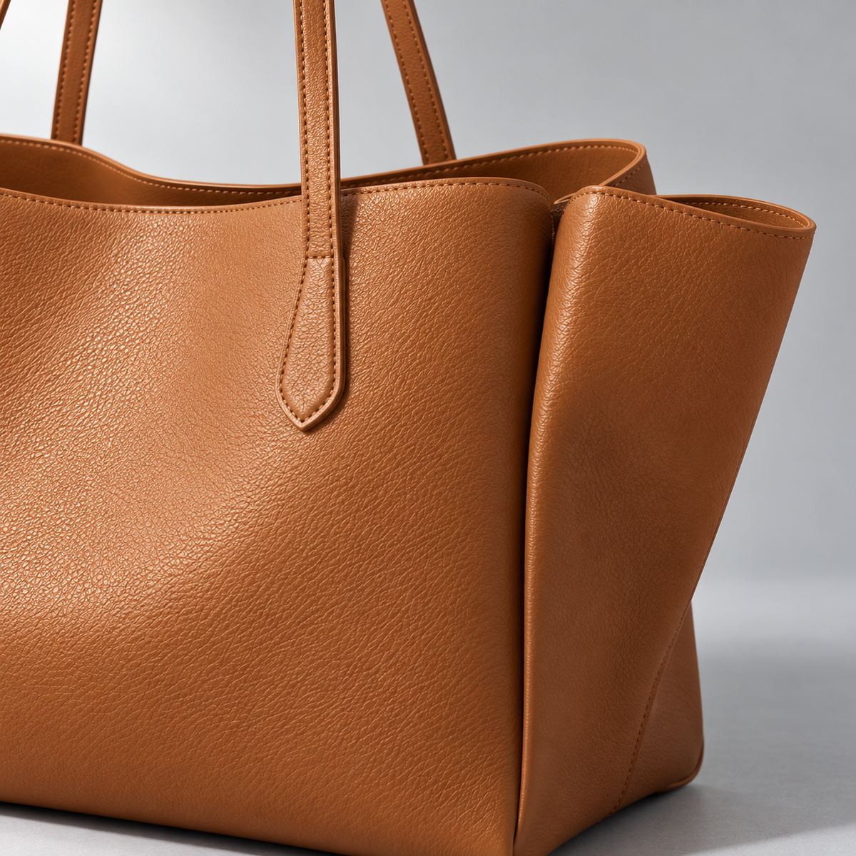 Marlow Wing Tote in Tan — detail view