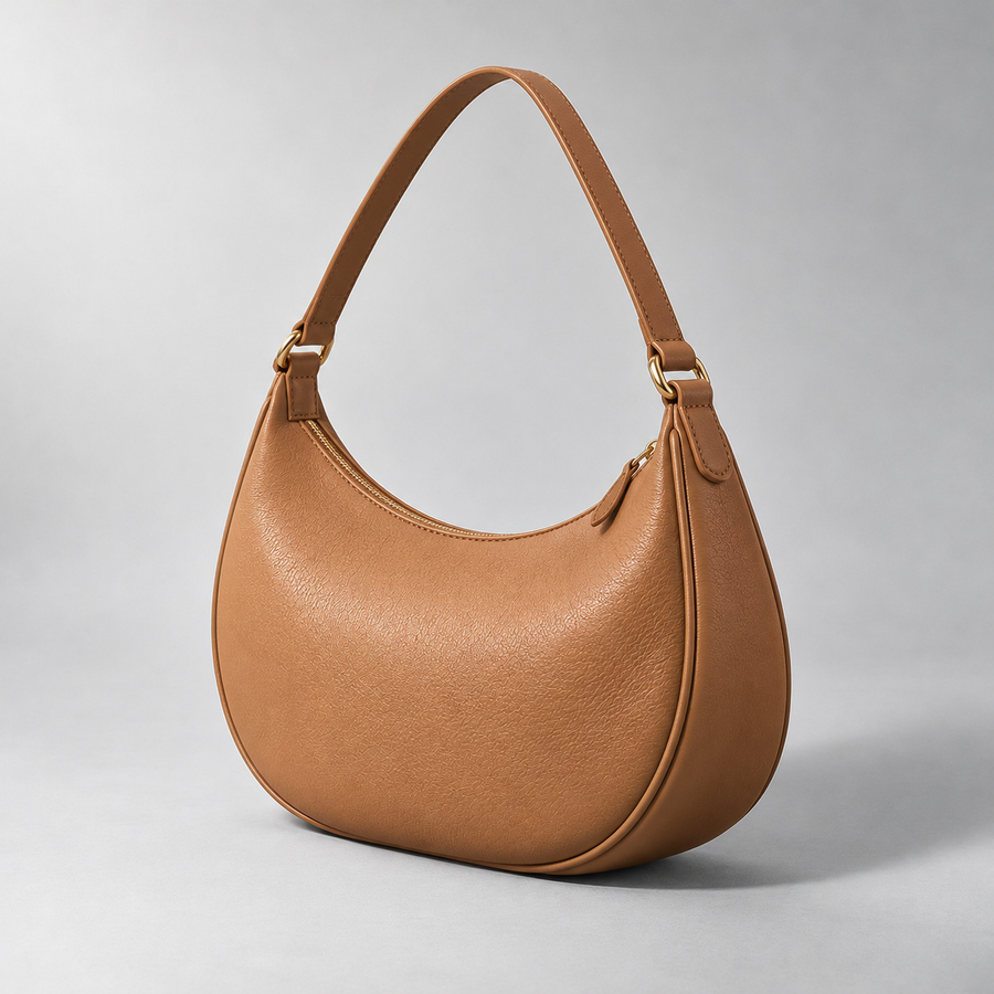 Nola Crescent Shoulder Bag in Camel — alternate view