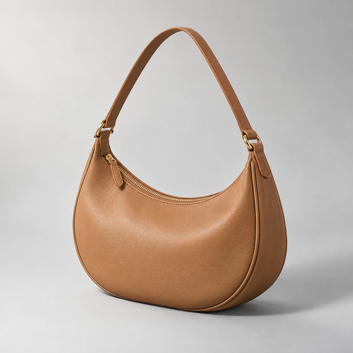 Nola Crescent Shoulder Bag in Camel — hero view