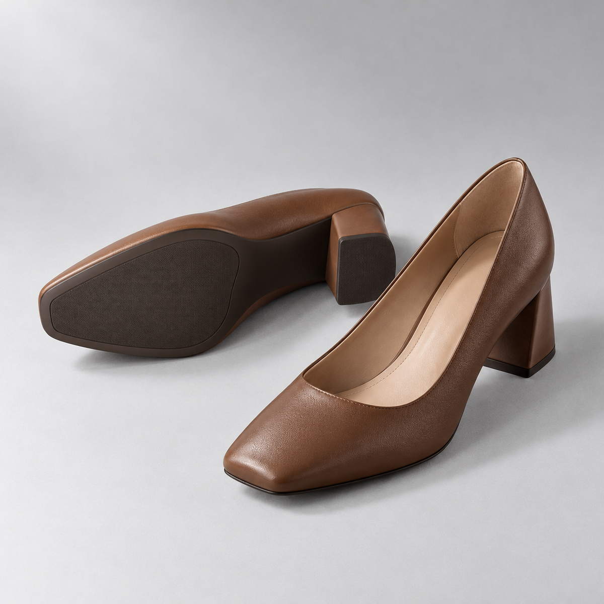 Orla Sculpted Pump in Cocoa — construction view
