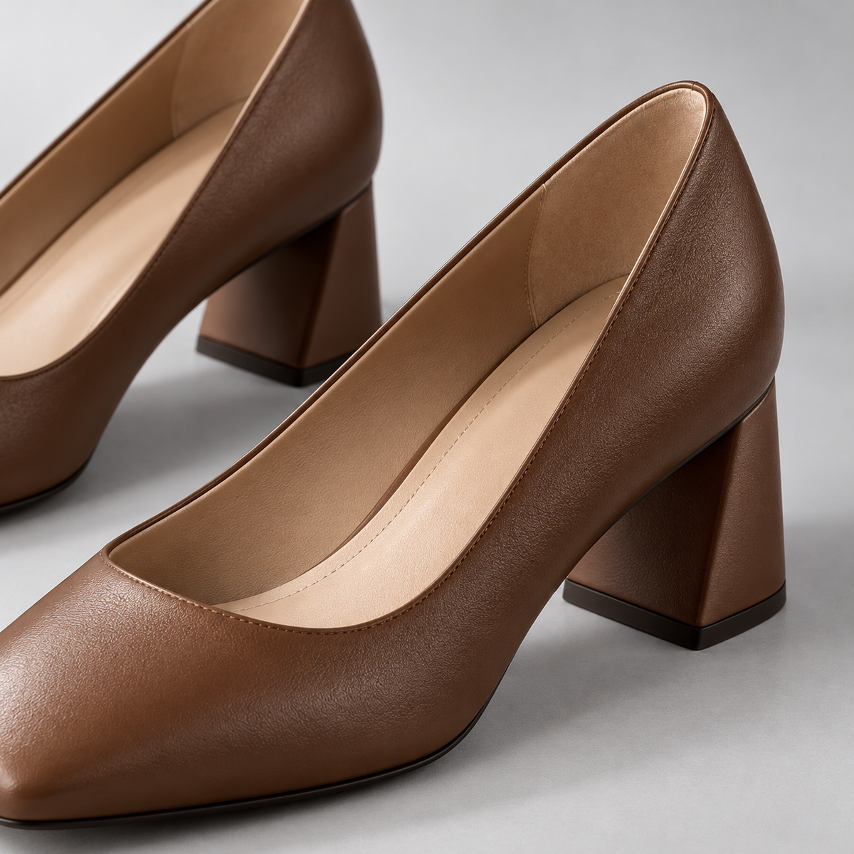 Orla Sculpted Pump in Cocoa — detail view