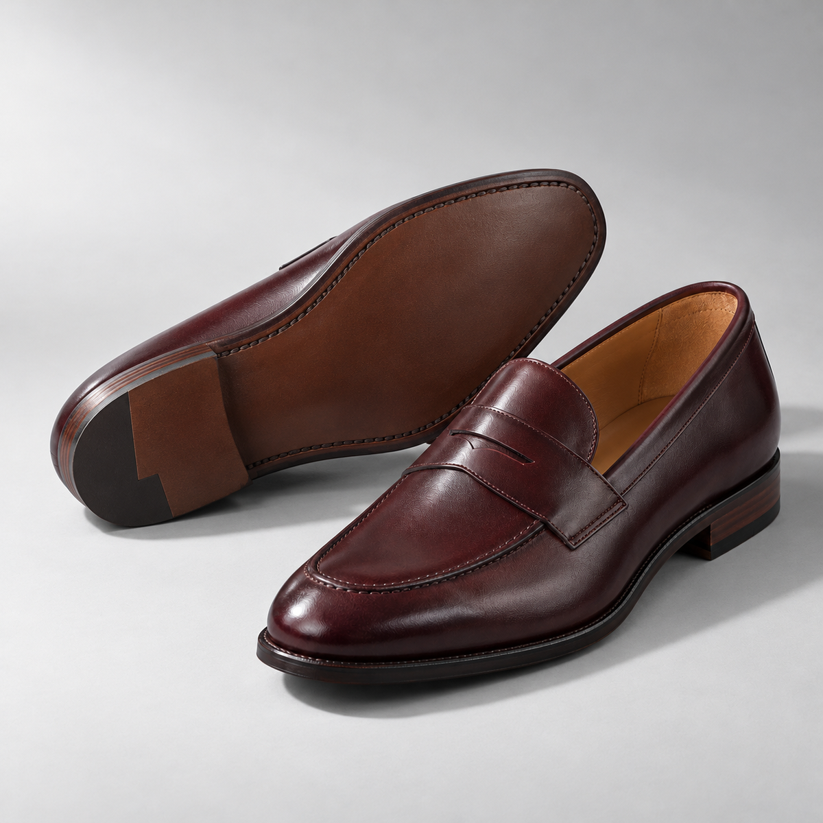 Reeve Penny Loafer in Oxblood — construction view