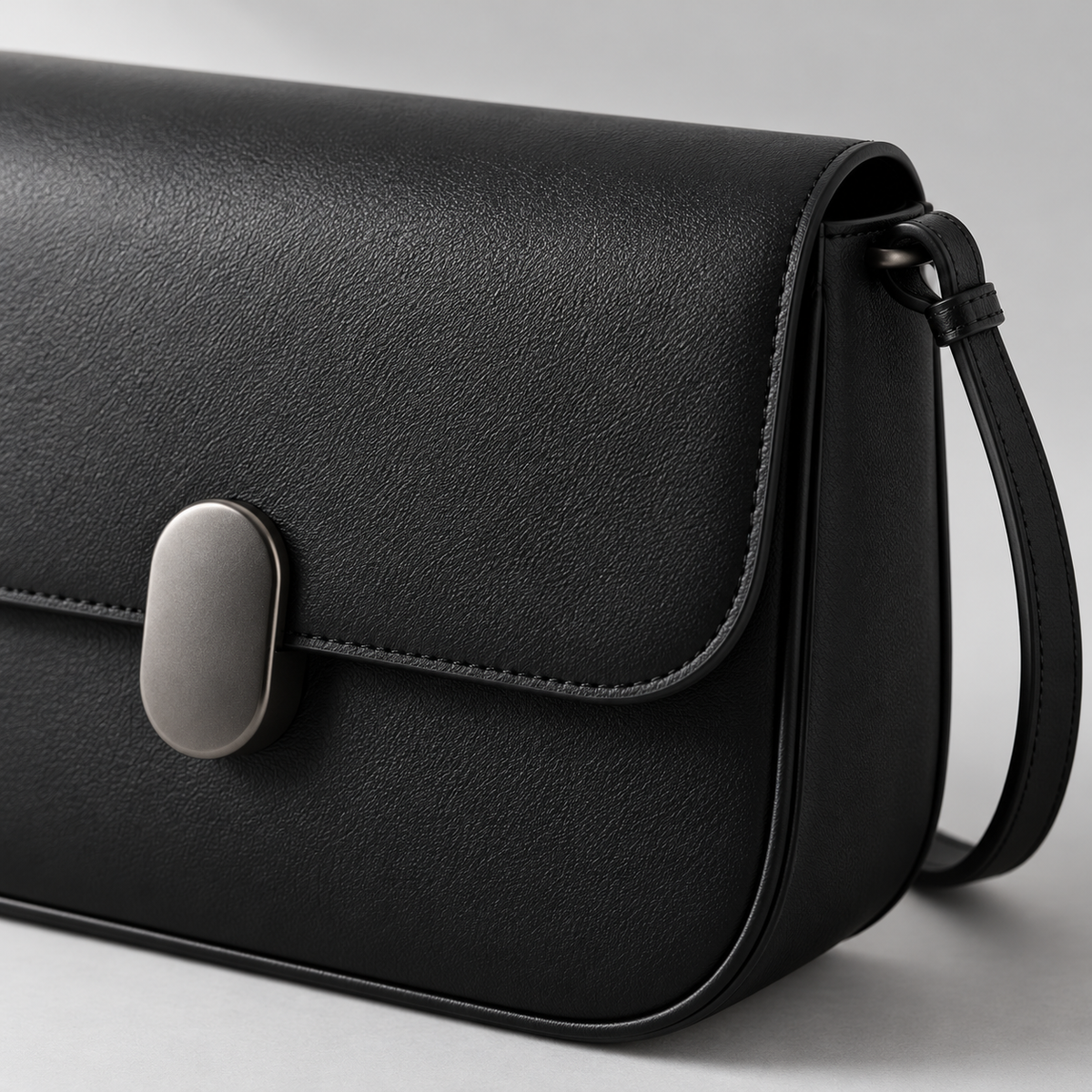 Romy Frame Crossbody in Black — detail view
