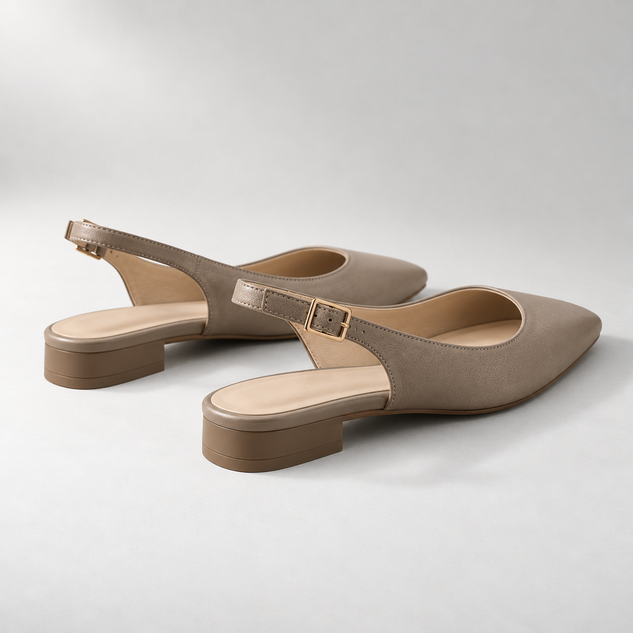 Sola Slingback Flat in Taupe — alternate view